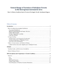 Natural Range of Variation of Subalpine Forests in the Bioregional Assessment Area