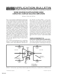 Noise Sources in Applications Using Capacitive Coupled Isolated Amplifiers