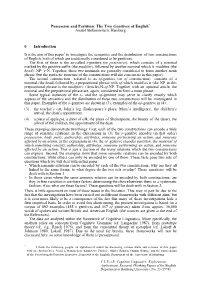 Possession and Partition: the Two Genitives of English* Anatol Stefanowitsch, Hamburg