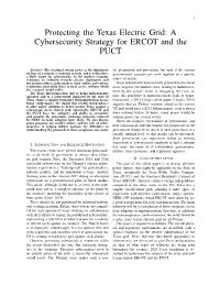 Protecting the Texas Electric Grid: a Cybersecurity Strategy for ERCOT and the PUCT