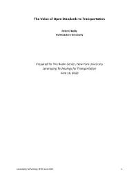 The Value of Open Standards to Transportation