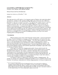 1 Correspondence and Reduplication in Language Play: Evidence From
