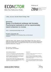 Biases of Professional Exchange Rate Forecasts: Psychological Explanations and an Experimentally Based Comparison to Novices