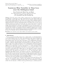 Luminous Blue Variables & Mass Loss Near the Eddington Limit