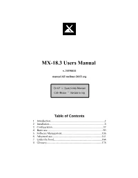 MX-18.3 Users Manual