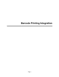 Barcode Printing Integration
