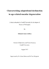 Characterising Adaptational Dysfunction in Age-Related Macular Degeneration