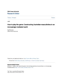 Constructing Australian Masculinities in an Increasingly Mediated World