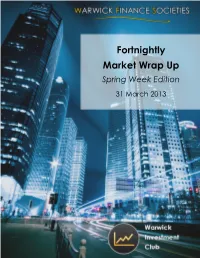 Fortnightly Market Wrap up Spring Week Edition 31 March 2013