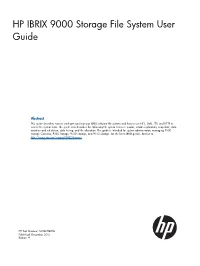 HP IBRIX 9000 Storage File System User Guide