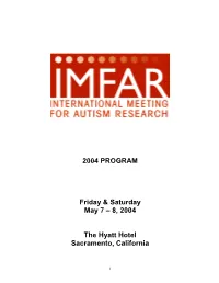 IMFAR 2004 Program Book