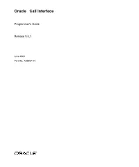 Oracle Call Interface Programmer’S Guide, Release 9.0.1 Part No