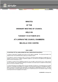 P13/3433 Adjustment of Boundaries Between South of Perth Yacht Club 36 and Heathcote Lower Land TECHNICAL SERVICES Nil COMMUNITY DEVELOPMENT Nil