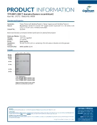 PRODUCT INFORMATION TP53BP1 BRCT Domains (Human Recombinant) Item No