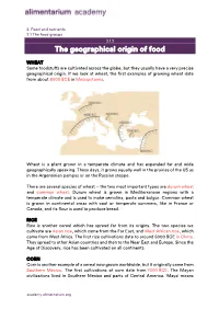 The Geographical Origin of Food