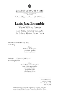 11/16/2020 Latin Jazz Ensemble Program