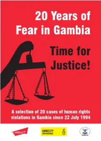 20 Years of Fear in Gambia Time for Justice!