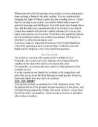 Acolyte Training Information