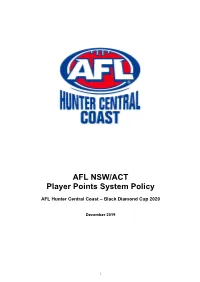 AFL NSW/ACT Player Points System Policy