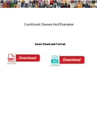 Conditional Clauses and Examples