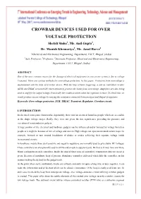 Crowbar Devices Used for Over Voltage Protection