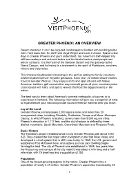 Greater Phoenix: an Overview