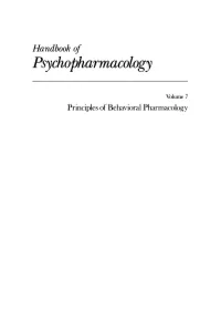 Handbook of Psychopharmacology