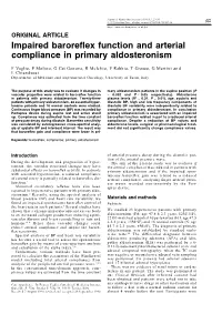 Impaired Baroreflex Function and Arterial Compliance in Primary