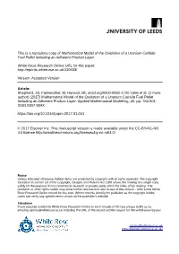 Mathematical Model of the Oxidation of a Uranium Carbide Fuel Pellet Including an Adherent Product Layer