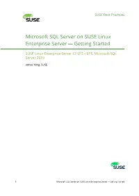 Microsoft SQL Server on SUSE Linux Enterprise Server — Getting Started