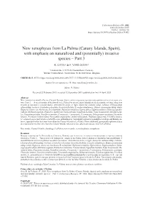 New Xenophytes from La Palma (Canary Islands, Spain), with Emphasis on Naturalized and (Potentially) Invasive Species – Part 3 R
