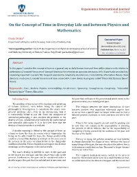 On the Concept of Time in Everyday Life and Between Physics and Mathematics