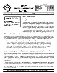 UAW Admin Letter 9-26-03