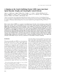 A Mutation in the Vesicle-Trafficking Protein VAPB Causes Late-Onset