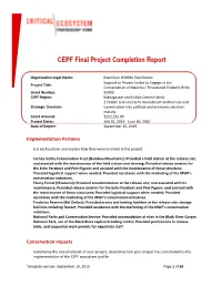 CEPF Final Project Completion Report