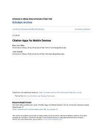 Citation Apps for Mobile Devices