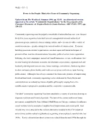 Community Organization Review