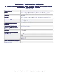 Computational Optimization and Applications