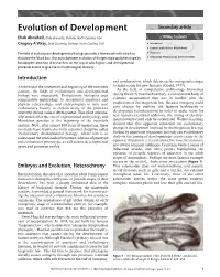 Evolution of Development Secondary Article