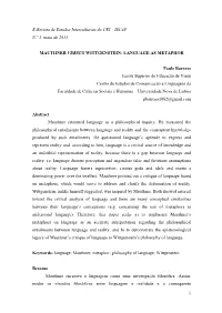 Language As Metaphor P