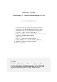 The Nooscope Manifested Artificial Intelligence As Instrument Of