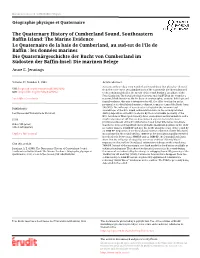 The Quaternary History of Cumberland Sound, Southeastern Baffin Island