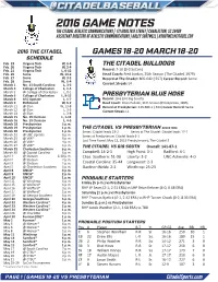 2016 Game Notes