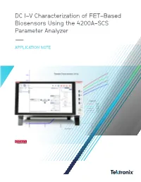 DC I-V Characterization of FET-Based Biosensors Using the 4200A-SCS