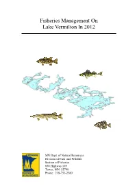 Fisheries Management on Lake Vermilion in 2012