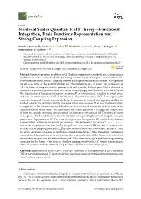 Nonlocal Scalar Quantum Field Theory—Functional Integration, Basis Functions Representation and Strong Coupling Expansion
