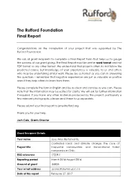 The Rufford Foundation Final Report