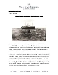 Unsolved Mystery of the Sinking of the SS Princess Sophia