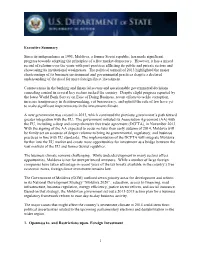 Executive Summary Since Its Independence in 1991, Moldova, A