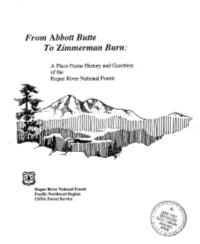 From Abbott Butte to Zimmerman Burn: a Place-Name